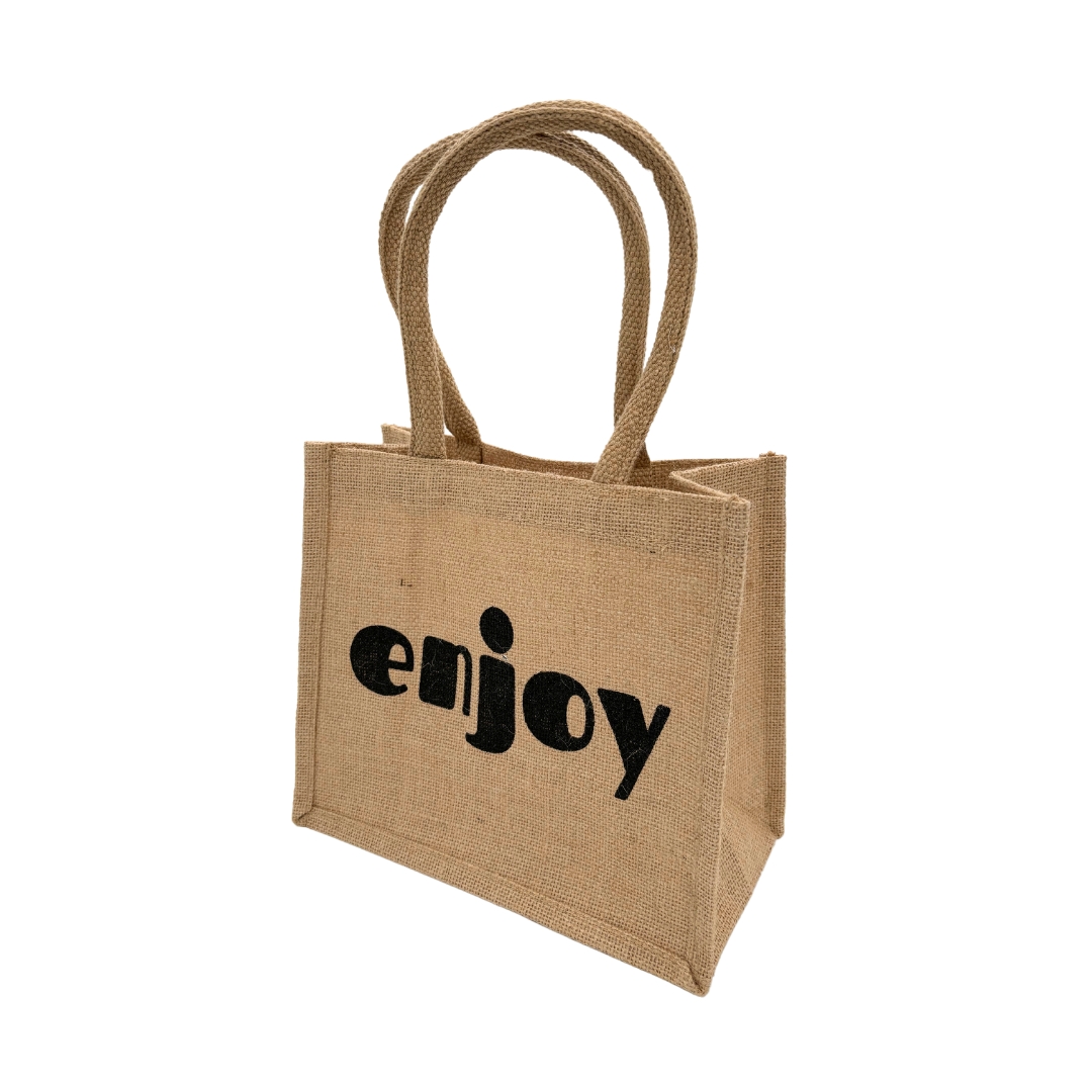 Shopping bag jute S "Enjoy"