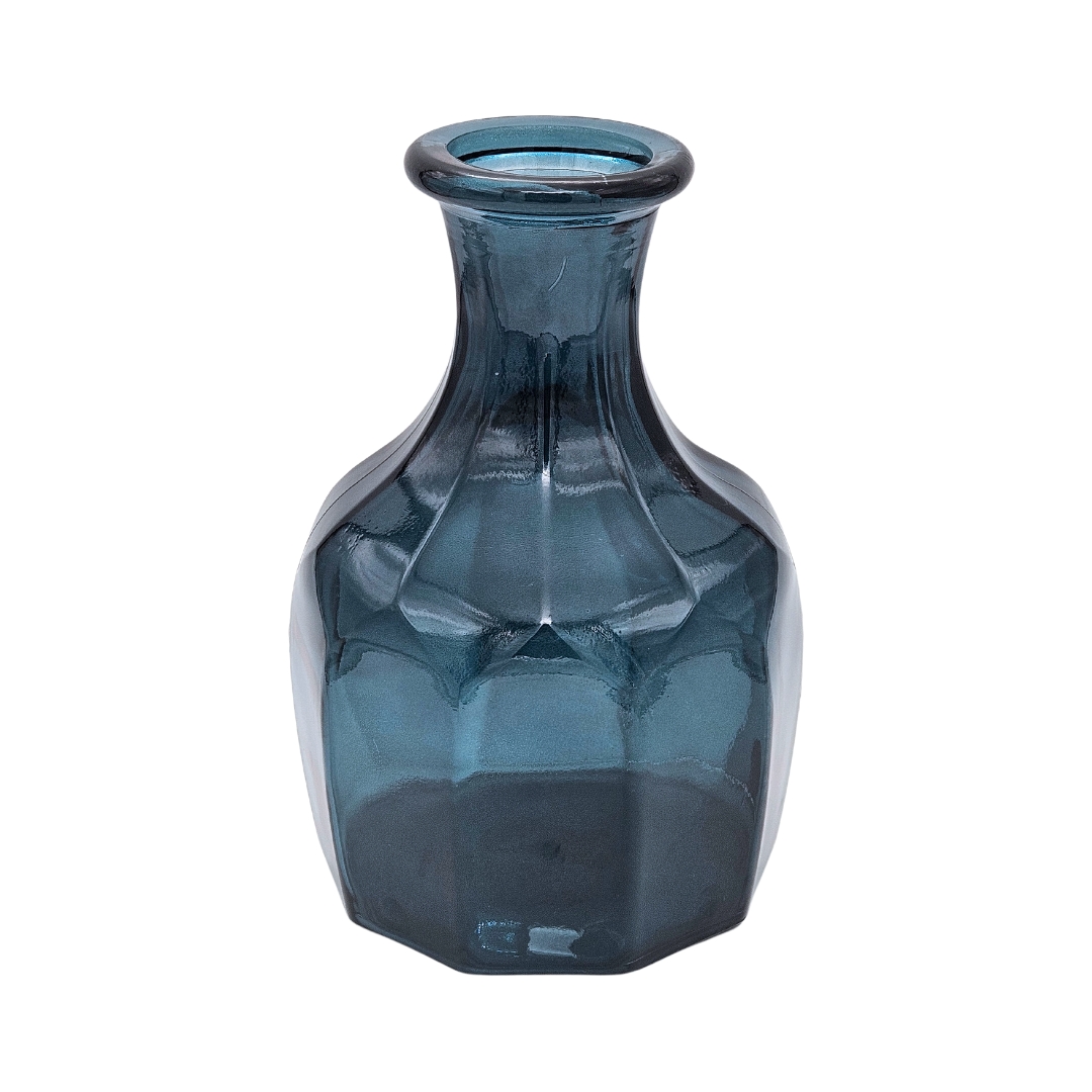 Vaas 'Evie' gerecycled glas blauw