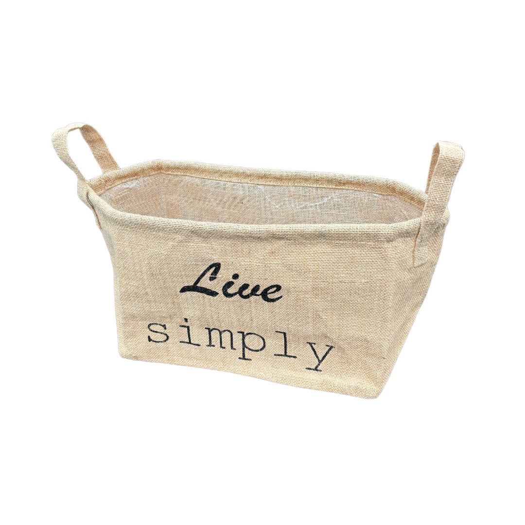 Jute mand M "Live simply"