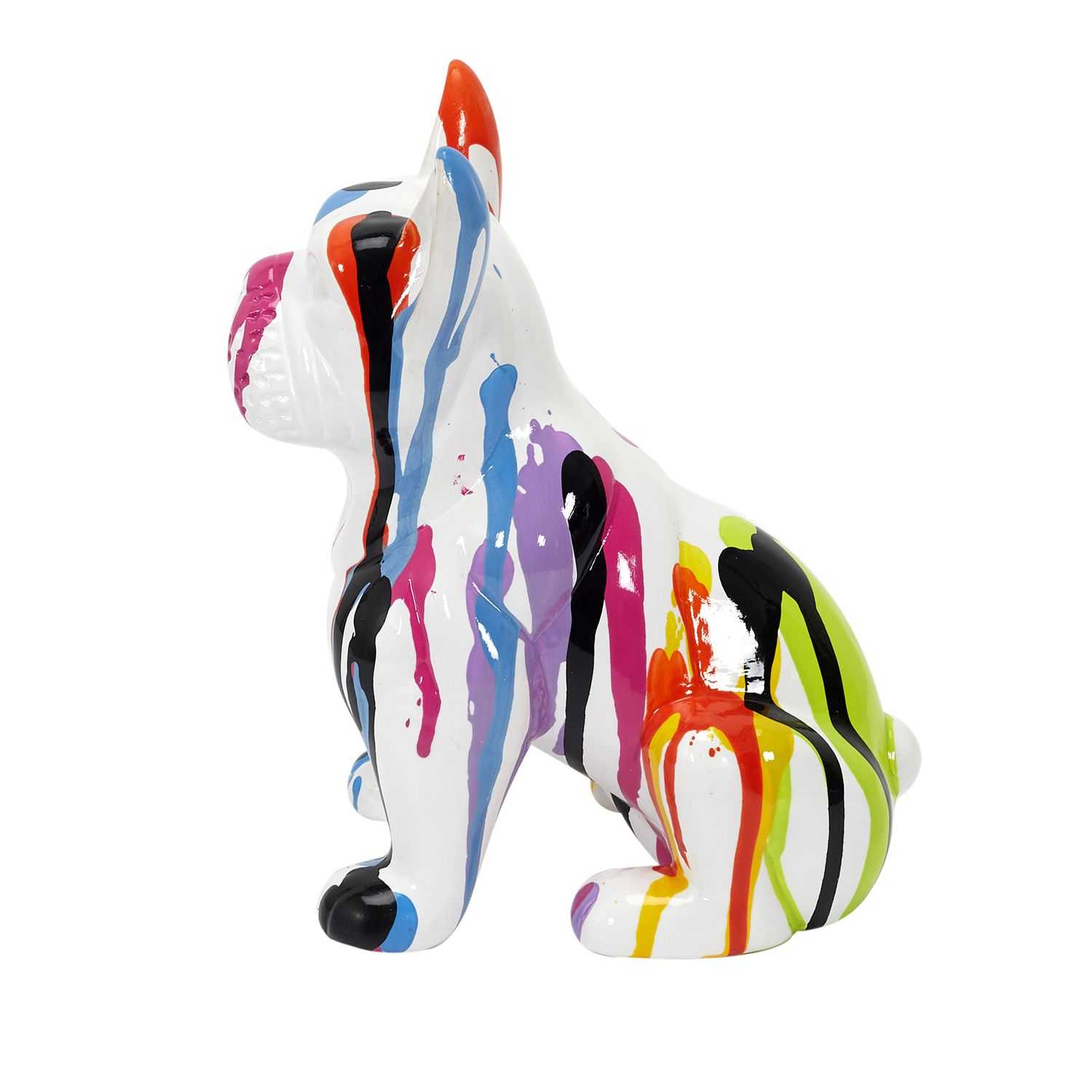 Decoratieve bulldog Multicolor 20cm keramiek